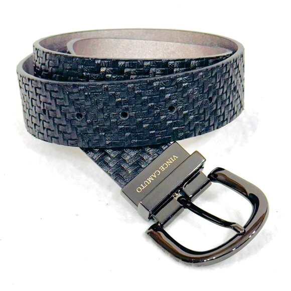 Vince Camuto Faux Leather Reversible Belt Black/Silver-Gray Metallic - Small - Picture 1 of 7